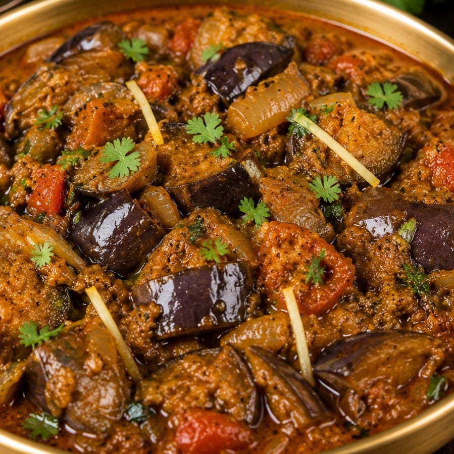 EGGPLANT TARKARI.