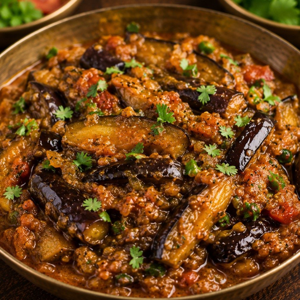 EGGPLANT TARKARI.